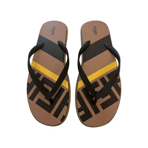 fendi mens flip flops|fendi denim slides.